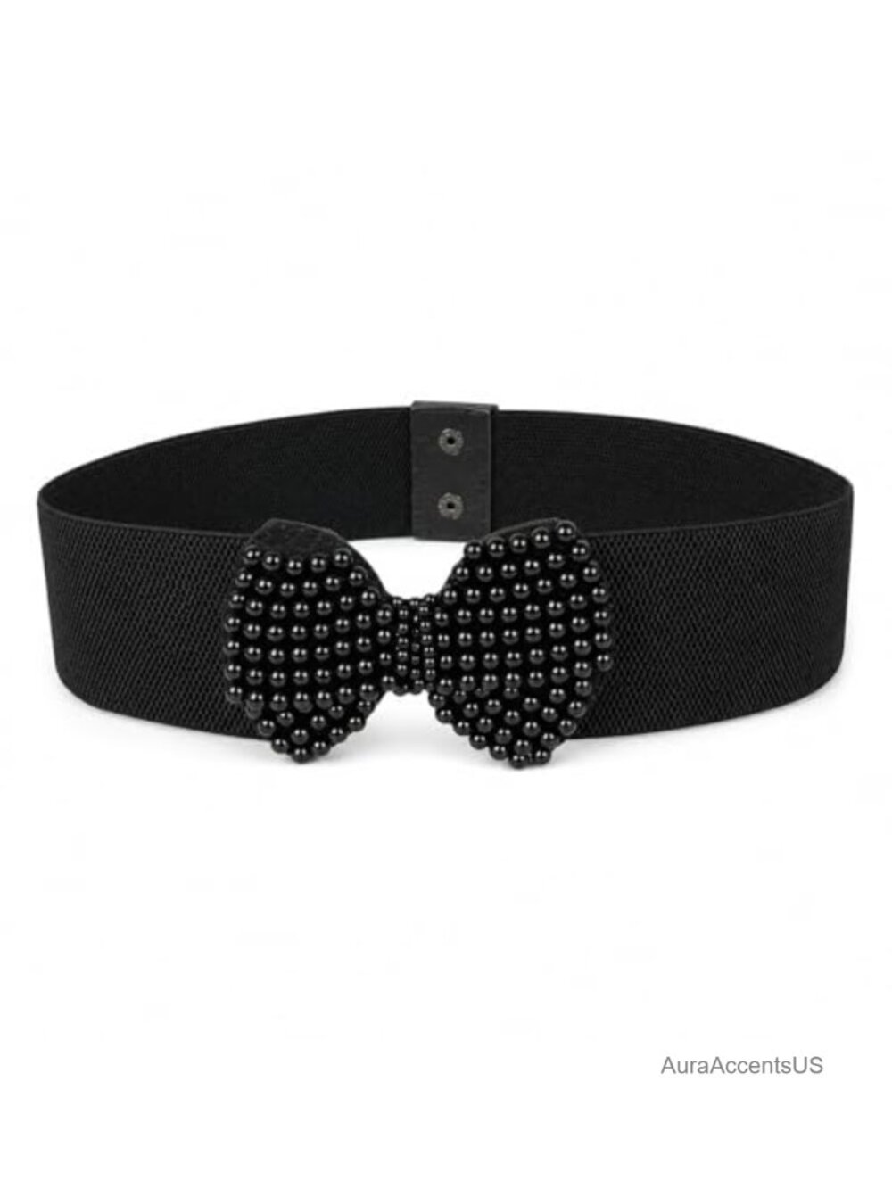 Stretch Waistband Pearl Bow Elastic Dress Belt